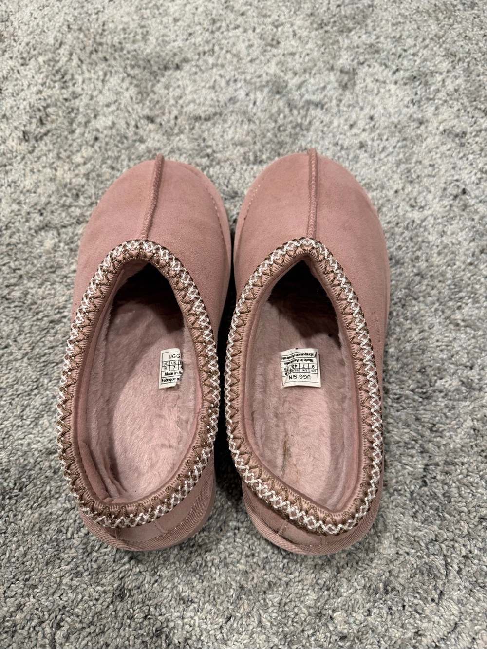 UGG Women's Blush Pink Suede Cozy Slip-On Slippers - Picture 2 of 6